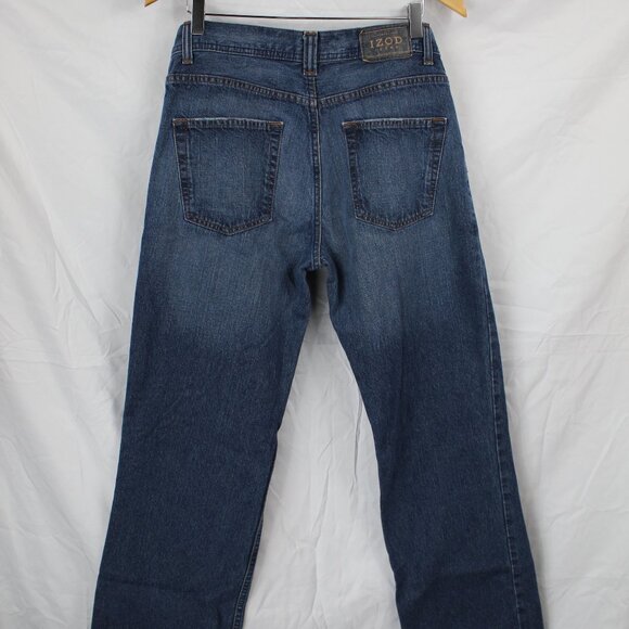 IZOD Men's Blue Denim 5 Pocket Zipper Straight Leg Jeans 32x32 - Picture 5 of 8